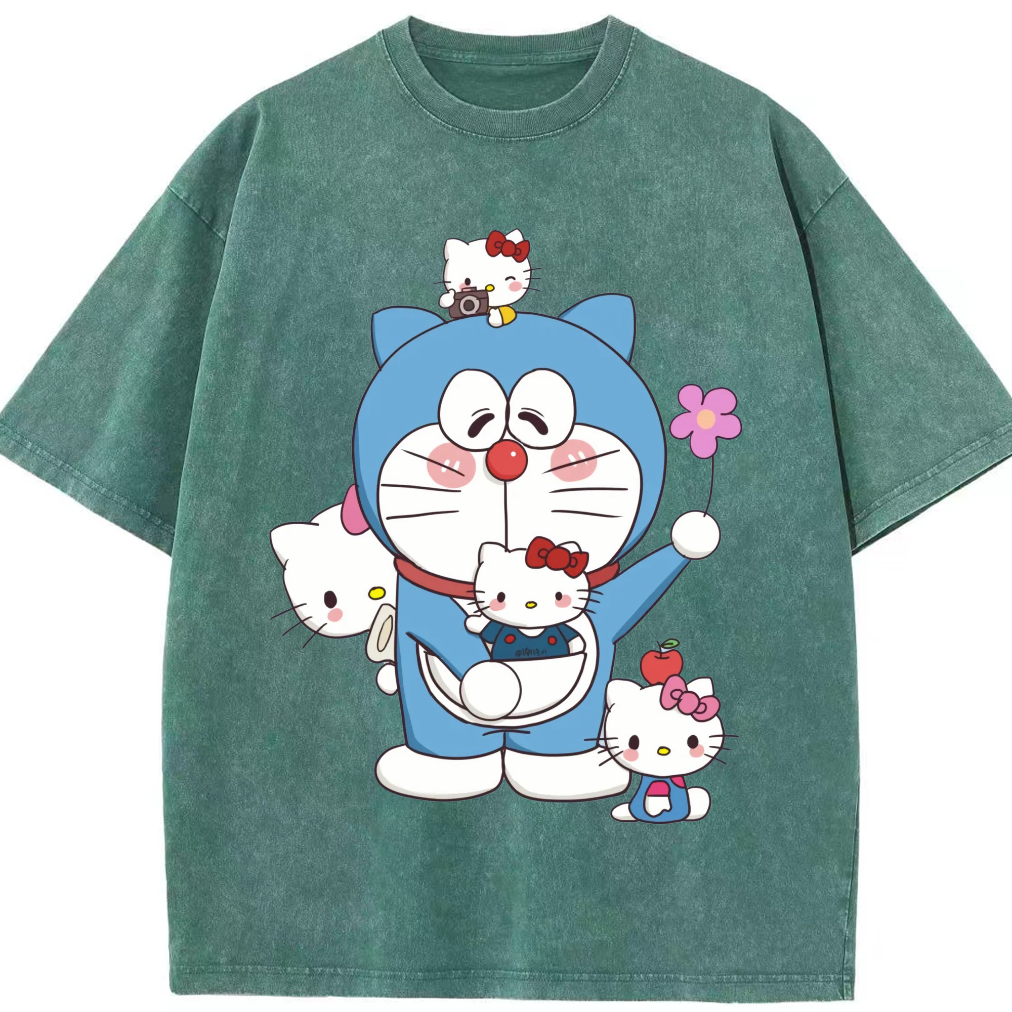 （画像用） ドラえもん Doraemon 綿100% ヴィンテージ風 半袖Tシャツ（フロントプリント）